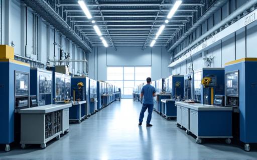 Clean and efficient manufacturing facility.